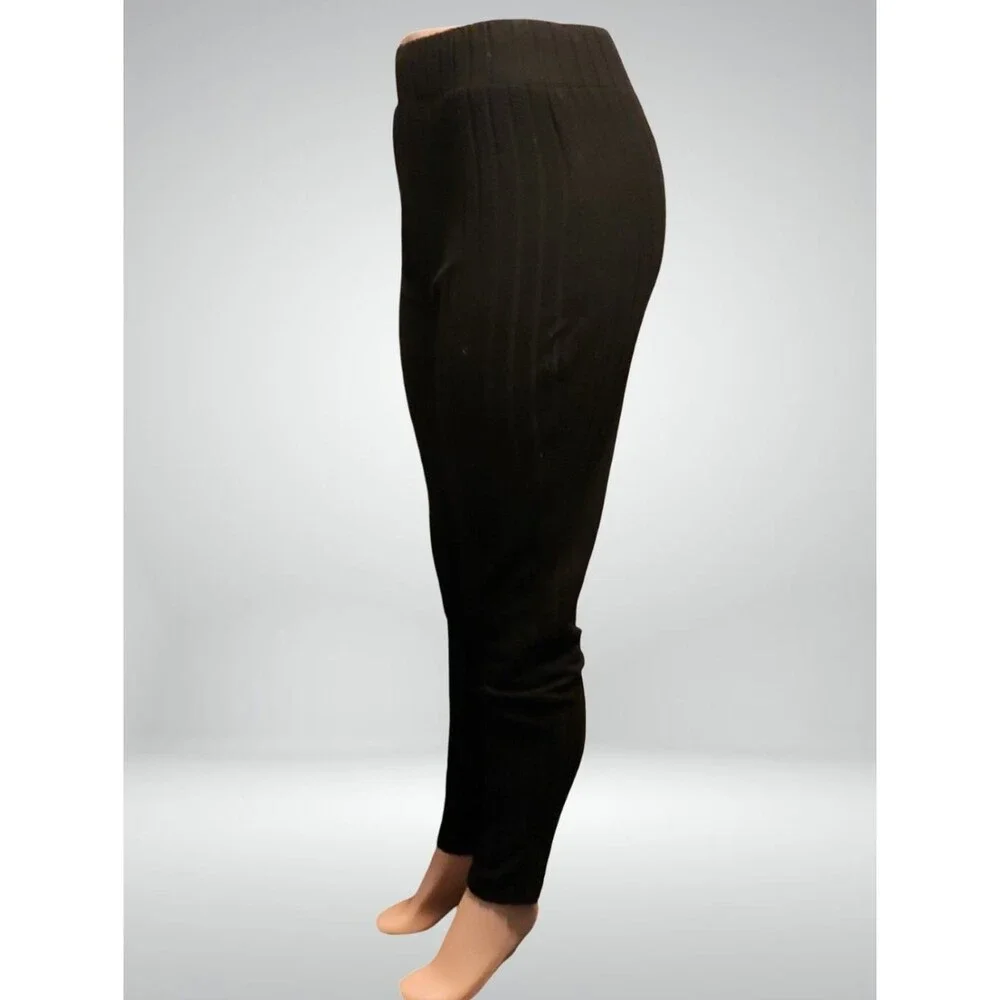 Gray Black Red Ankle Leggings XL Knit Polyester Spandex Elastic Waist Set Basics